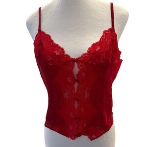 Victoria's Secret Red Lace Chemise, Size L